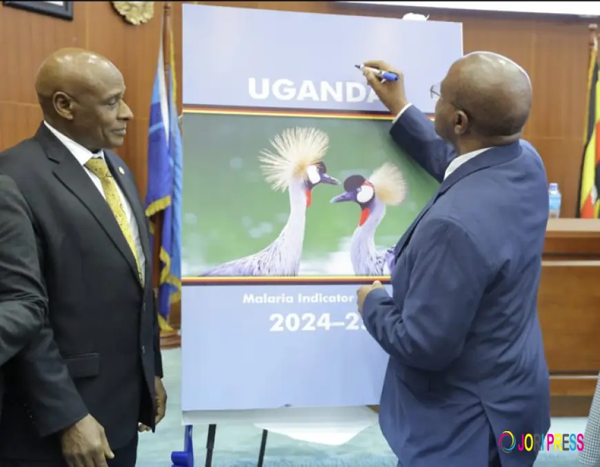 Finance Minister Amos Lugolobi launches UBOS's Malaria Indicator Survey findings for data users.