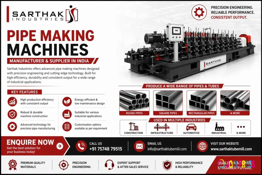 Pipe Making Machine Manufacturer and Supplier in India | Sarthak Tube Mill