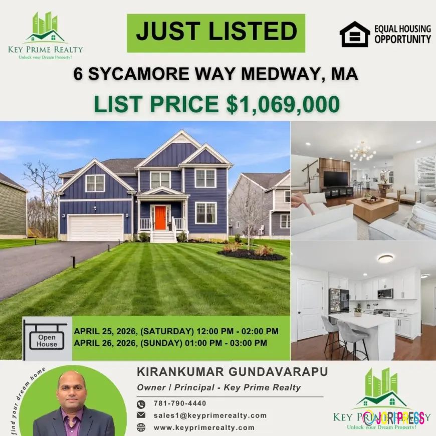 Luxury Home for Sale at 6 Sycamore Way Medway MA by Key Prime Realty