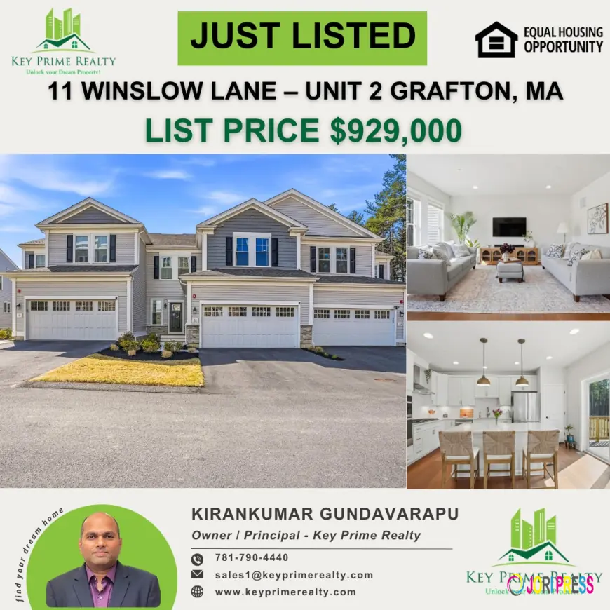 Modern Condo for Sale at 11 Winslow Lane Unit 2 Grafton MA by Key Prime Realty