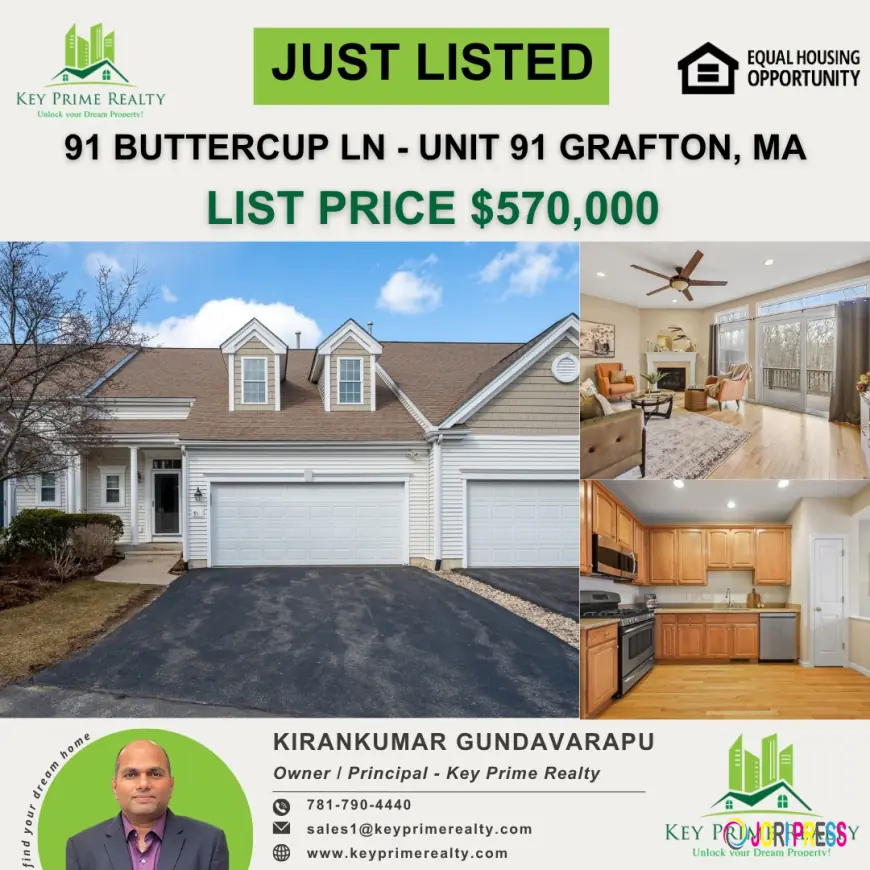 Stylish Condo for Sale at 91 Buttercup Ln Unit 91 Grafton MA by Key Prime Realty