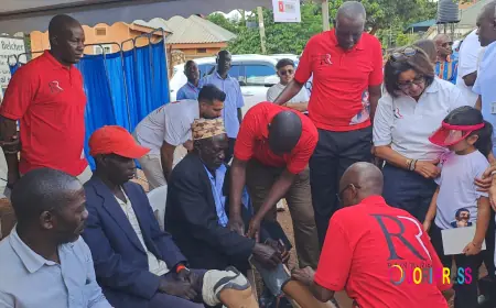 MOH applauds Ruparelia Foundation on the prosthetic legs donation at the Mulago health camp. 