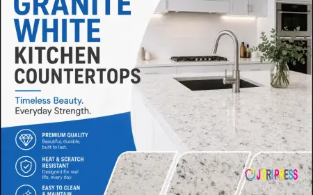 White Granite Kitchen Countertops for Premium Kitchen Remodeling Projects