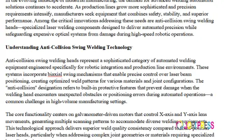 Anti-Collision Swing Welding Heads: Innovation Meets Precision