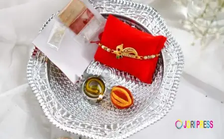Rakhi with Decorative Pooja Thali Online
