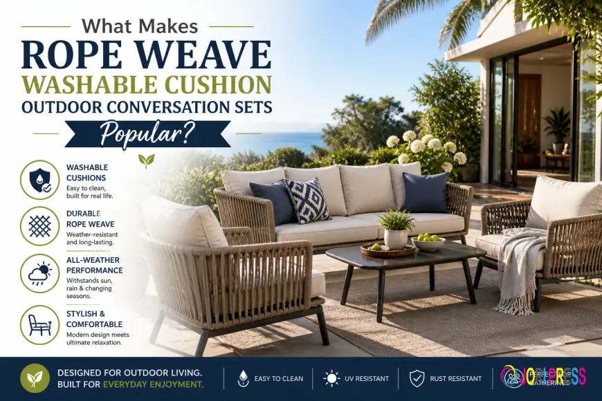 What Makes Rope Weave Washable Cushion Outdoor Conversation Sets Popular?