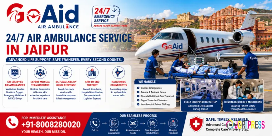 24/7 Air Ambulance Service in Jaipur – ICU & Advanced Life Support | GoAid