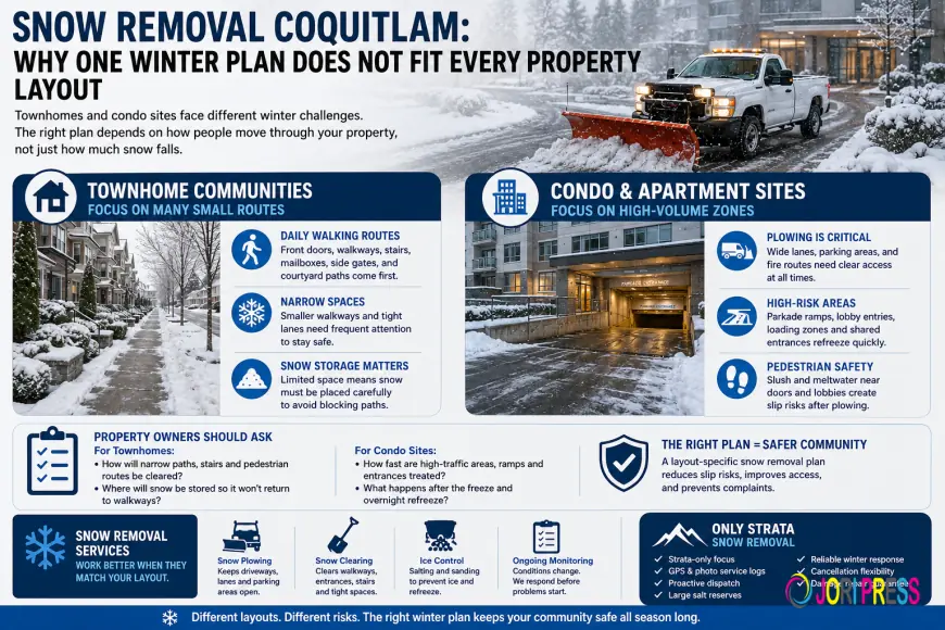Coquitlam Townhome and Condo Sites Have Different Snow Clearing Needs — And the Wrong Plan Shows It Fast