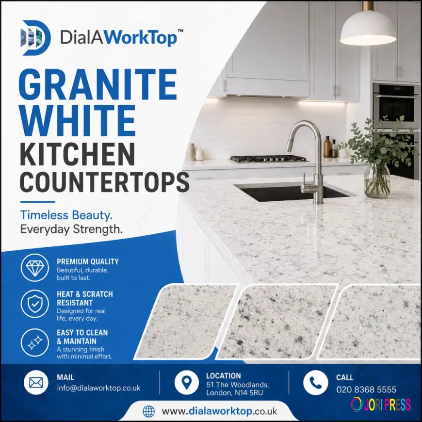 White Granite Kitchen Countertops for Premium Kitchen Remodeling Projects