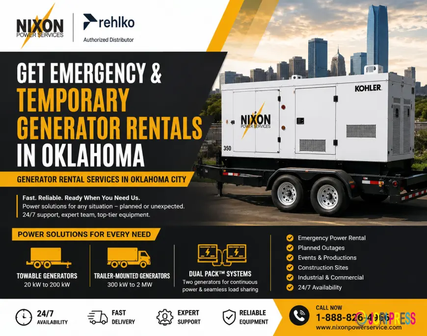Emergency & Temporary Generator Rentals in Oklahoma for Fast Backup Power