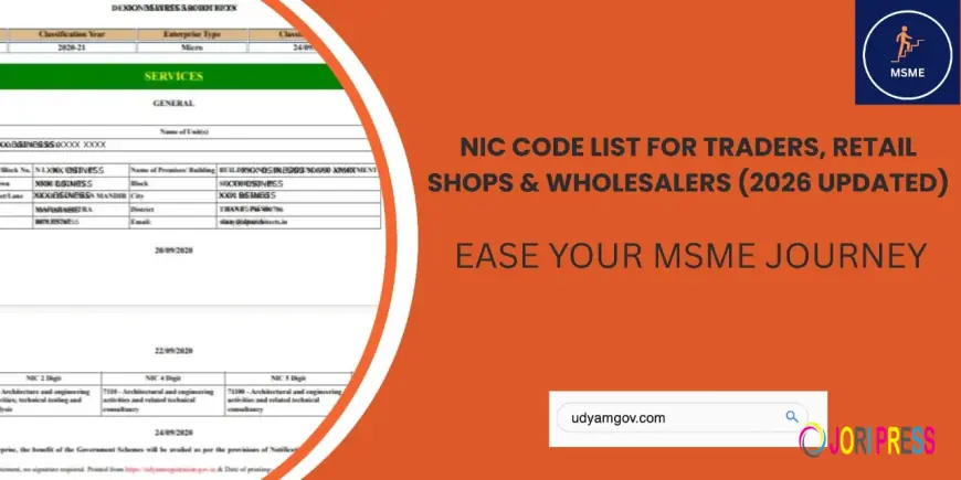 NIC Code List for Traders, Retail Shops & Wholesalers (2026 Updated)