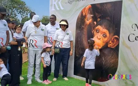 Sudhir donates UGX 50M to Ngamba Island Chimpanzee Sanctuary. New born Chimp named RR