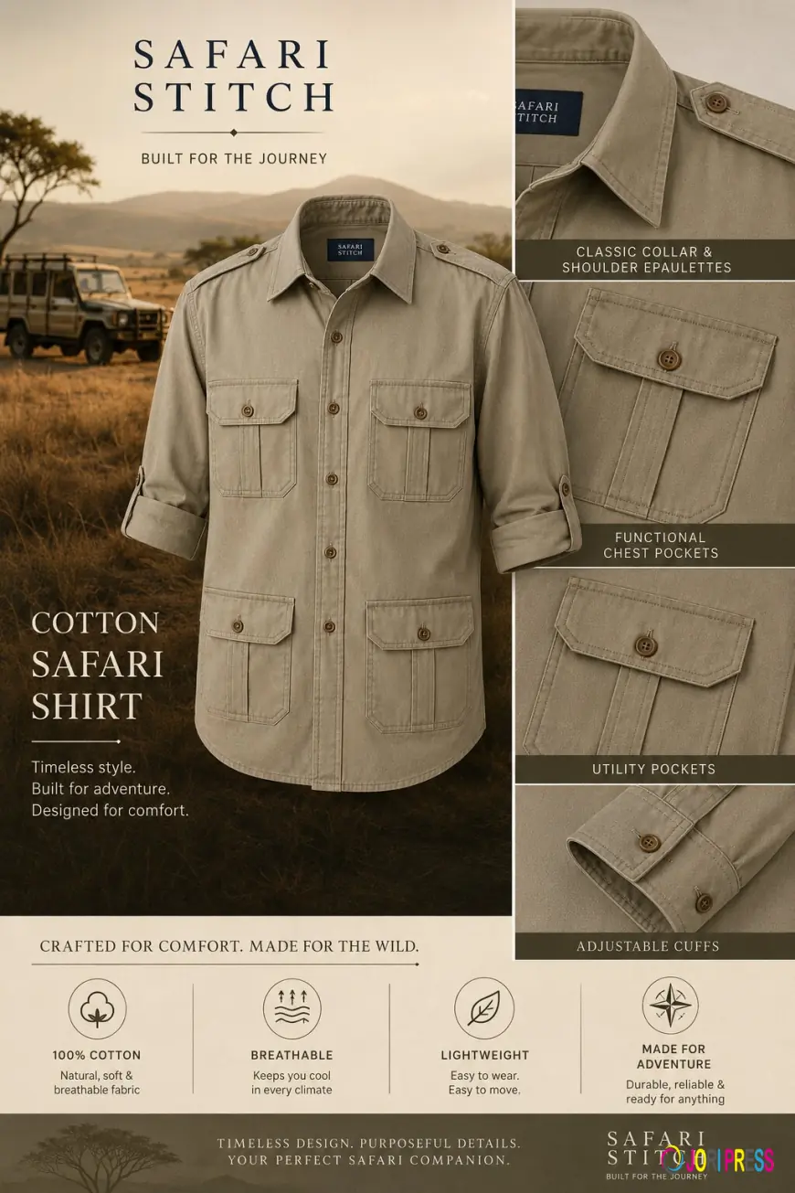 Cotton Safari Shirt: The Perfect Choice for Every Outdoor Adventure