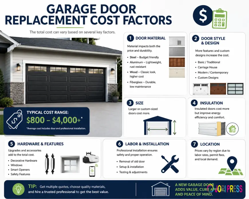 Garage Door Replacement Cost Factors