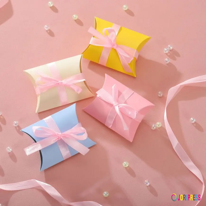 Customized Pillow Boxes with Logo in Various Sizes