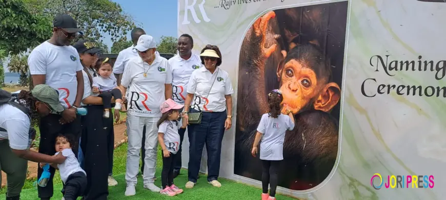 Sudhir donates UGX 50M to Ngamba Island Chimpanzee Sanctuary. New born Chimp named RR