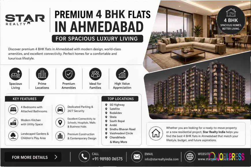 Premium 4 BHK Flats in Ahmedabad for Spacious Luxury Living