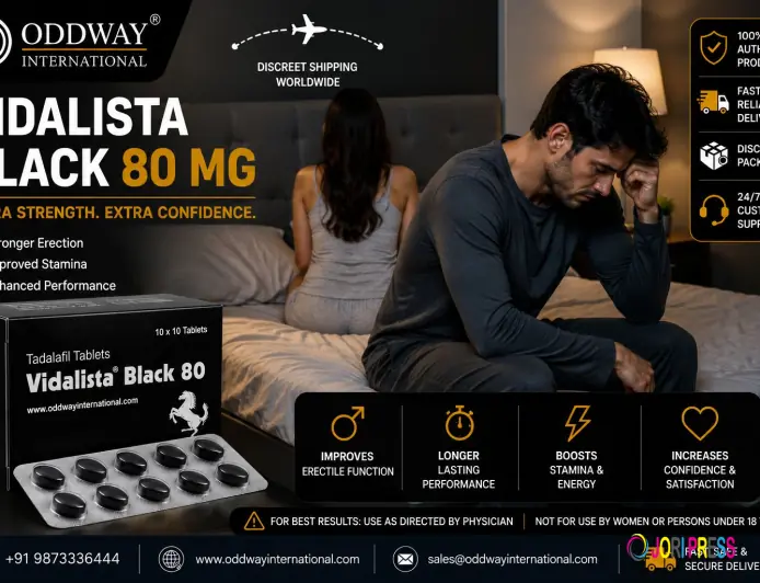 Vidalista Black 80 mg Price USA for Treat Erectile Dysfunction - Oddway