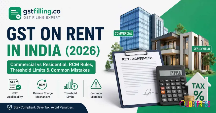 GST on Rent in India (2026): Commercial vs Residential, RCM Rules, Threshold Limits & Common Mistakes