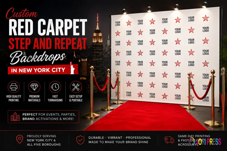 Custom Red Carpet Step and Repeat Backdrops in New York City