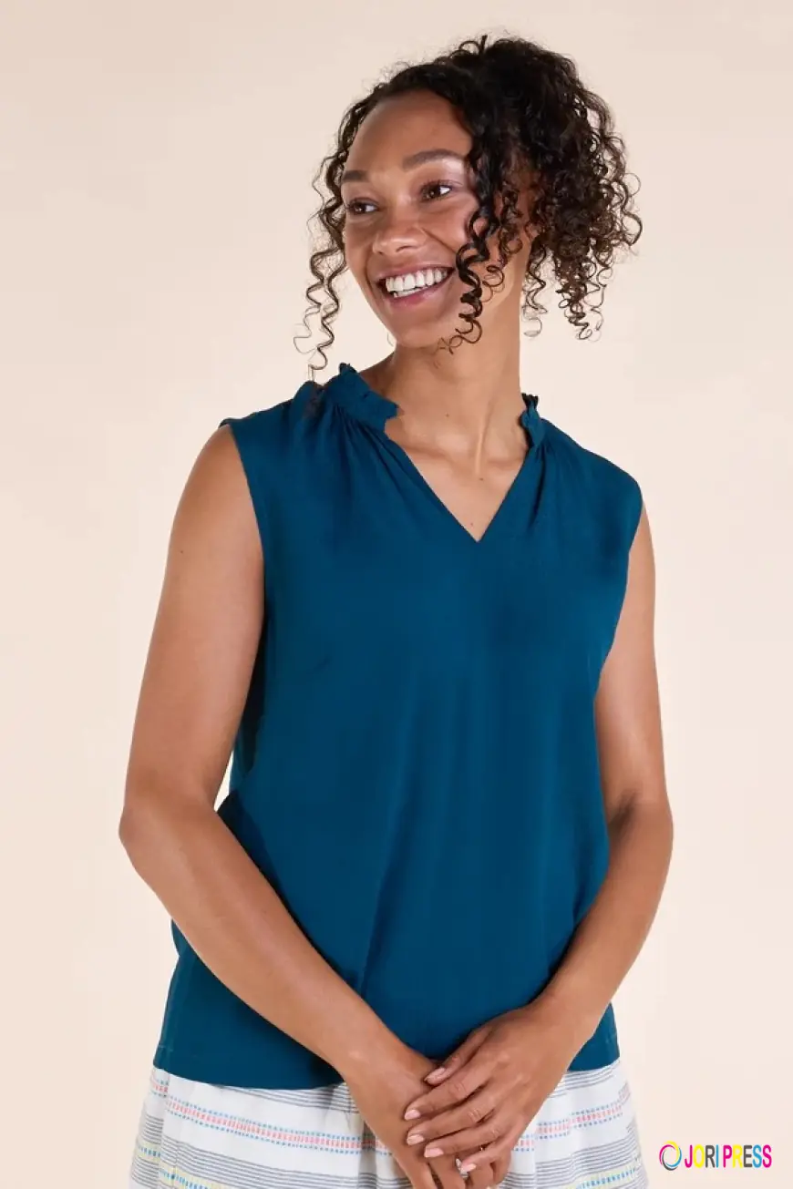 Frill Neck Sleeveless Top: A Stylish Essential for Every Wardrobe