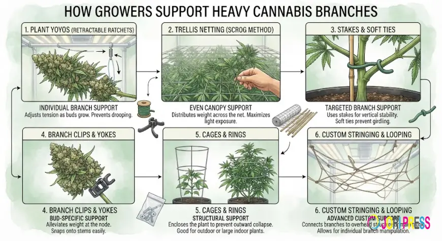 How Growers Support Heavy Cannabis Branches