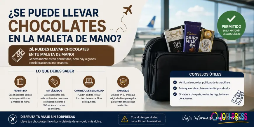 Podemos llevar chocolates en el equipaje de mano
