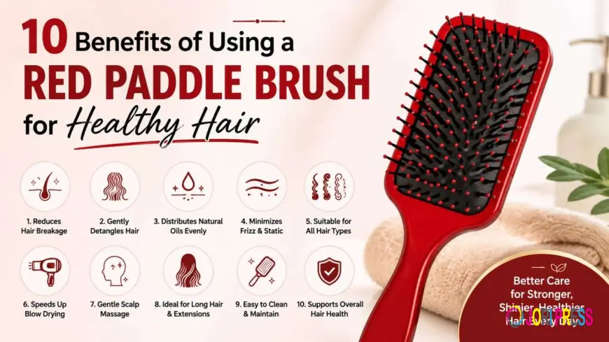 10 Benefits of Using a Red Paddle Brush for Healthy Hair