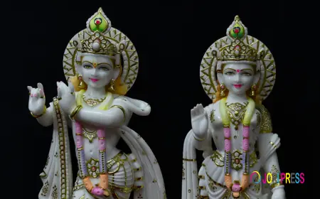 Buy Marble Krishna Idol for Temple – Radha Krishna Murti