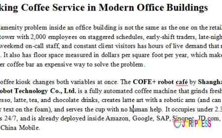 Office Building Robotic Cafe Kiosks Deliver Coffee in 2026