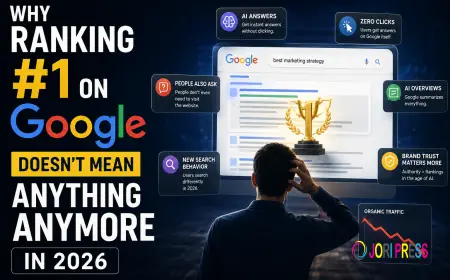 "Why Ranking #1 on Google Doesn't Mean Anything Anymore in 2026" create image for this topic