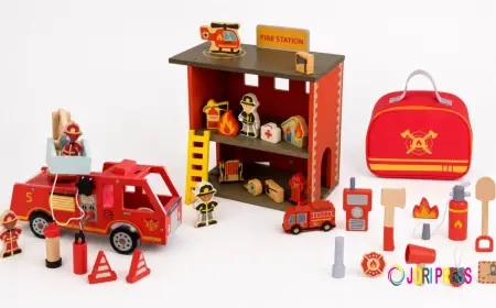 Wooden Fire Truck Toys for Little Firefighters and Screen-Free Fun