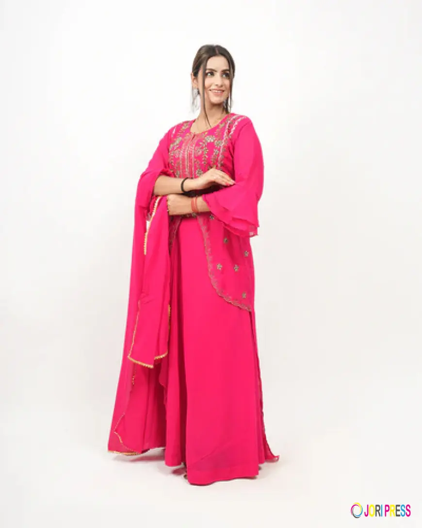 Premium Georgette Hand Embroidery Party Wear Set Online