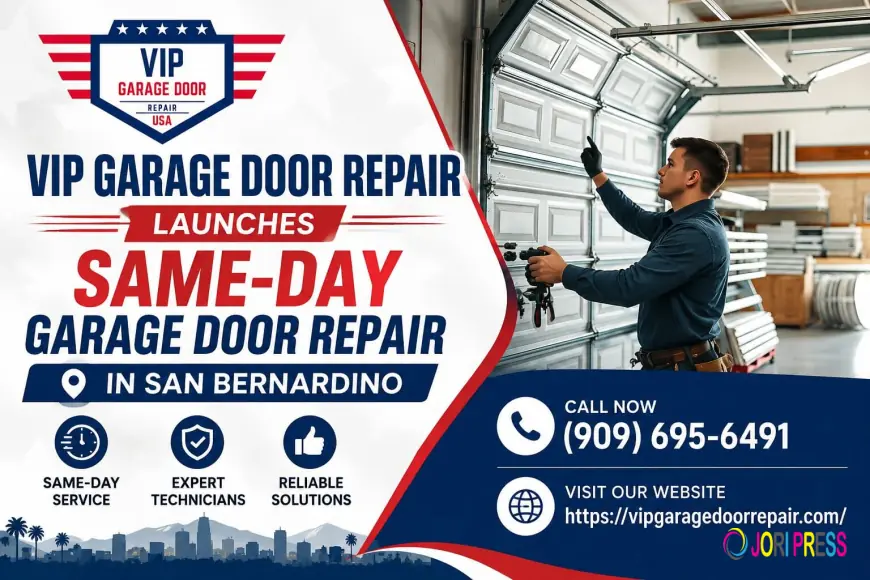 VIP Garage Door Repair Launches Same-Day Garage Door Repair in San Bernardino