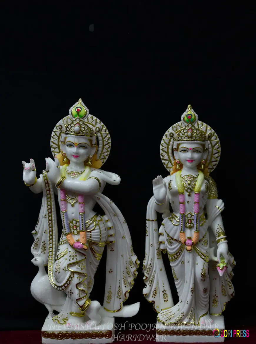 Buy Marble Krishna Idol for Temple – Radha Krishna Murti