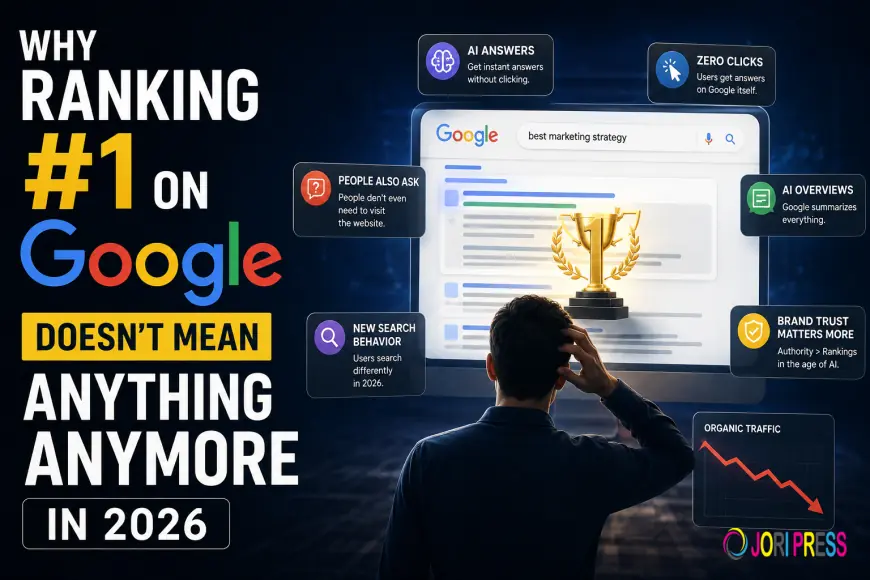"Why Ranking #1 on Google Doesn't Mean Anything Anymore in 2026" create image for this topic
