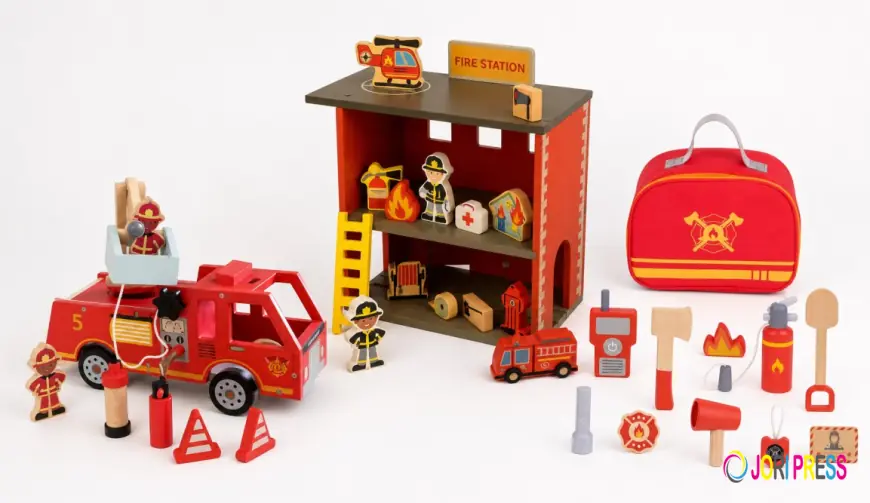 Wooden Fire Truck Toys for Little Firefighters and Screen-Free Fun