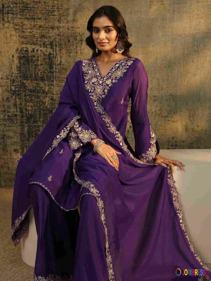 Explore the Latest Chanderi Embroidery Suits Designs at Libas