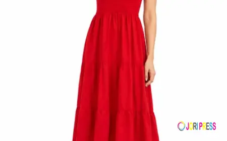 Red Tiered Maxi Dress Styling Guide for Women