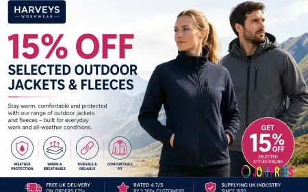 Harveys Workwear Announces 15% Off Selected Outdoor Jackets and Fleeces