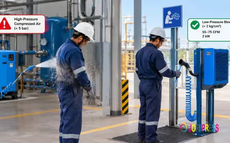 Why Compressed Air Should Not Be Used for Body Cleaning in Process Industries