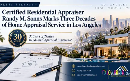 Certified Residential Appraiser Randy M. Sonns Marks Three Decades of Home Appraisal Service in Los Angeles