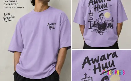Awara Huu Lavender Oversized Unisex T-Shirt Desi Graphic