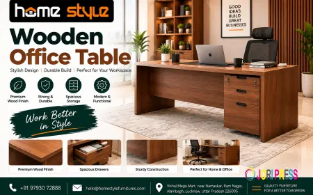 Stylish Wooden Office Table for a Comfortable and Professional Workspace | Home Style Furniture