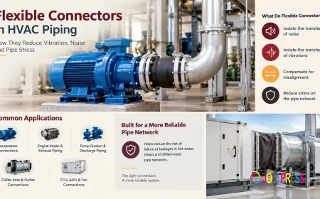 Flexible Connectors in HVAC Piping: How They Reduce Vibration, Noise and Pipe Stress