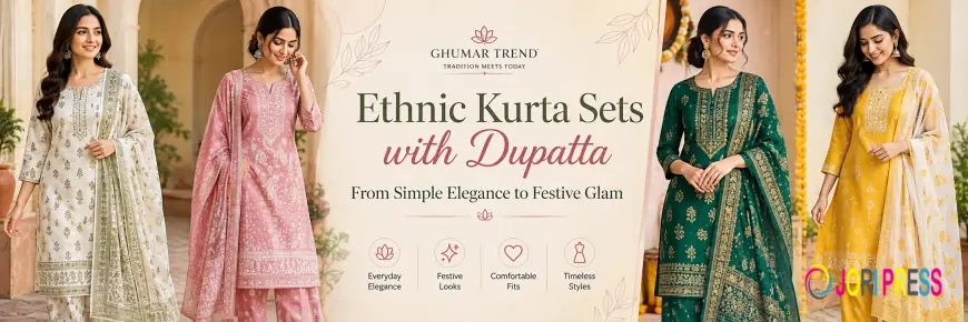 Ethnic Kurta Sets with Dupatta: From Simple Elegance to Festive Glam