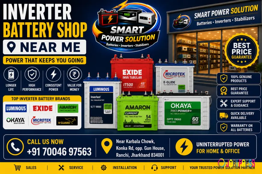 Where is the Best Inverter and Battery Shop Near Me in Ranchi? Visit SMART POWER SOLUTION Today!