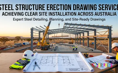 Steel Structure Erection Drawing Service in Australia for Clear Site Installation