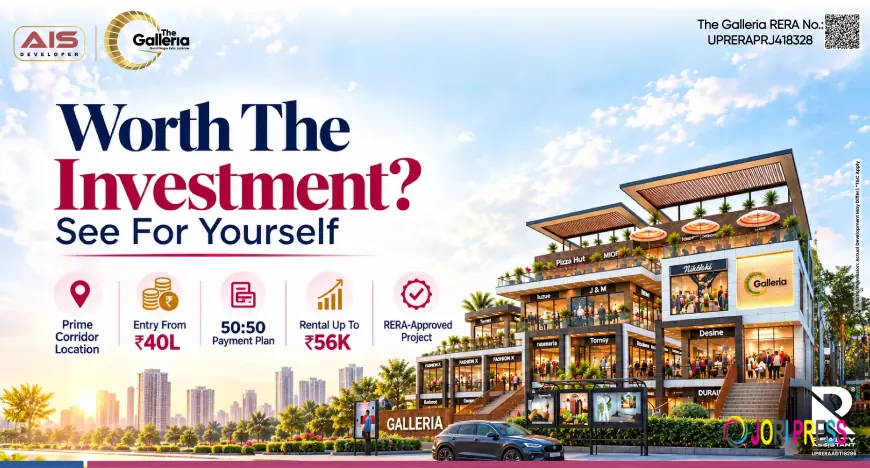 AIS The Galleria Gomti Nagar Extension Lucknow – Premium Retail Shops for Sale