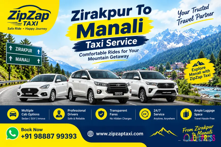 Zirakpur To Manali Taxi Service - Safe, Comfortable, & Scenic Transfers